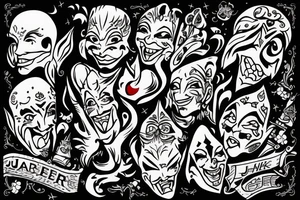 The jester walks off a cliff tattoo idea