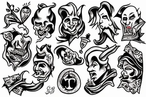 The jester walks off a cliff tattoo idea