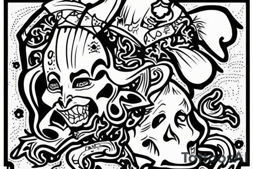 The jester walks off a cliff tattoo idea