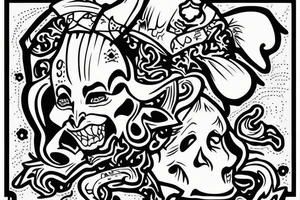 The jester walks off a cliff tattoo idea