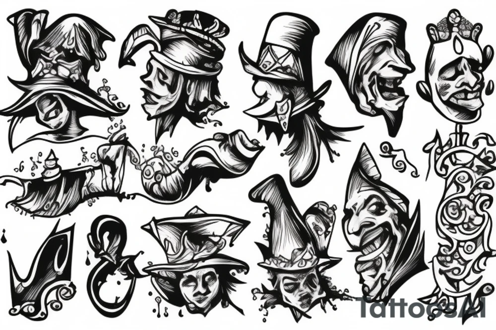 The jester walks off a cliff tattoo idea