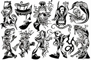 The jester walks off a cliff tattoo idea