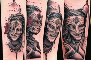The jester walks off a cliff tattoo idea