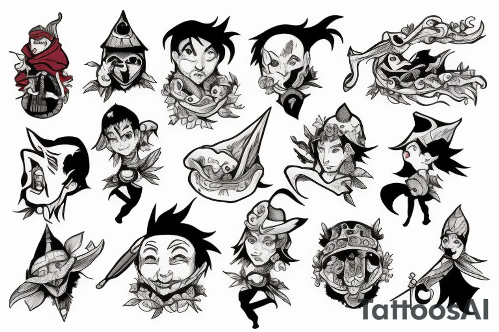 The jester walks off a cliff tattoo idea