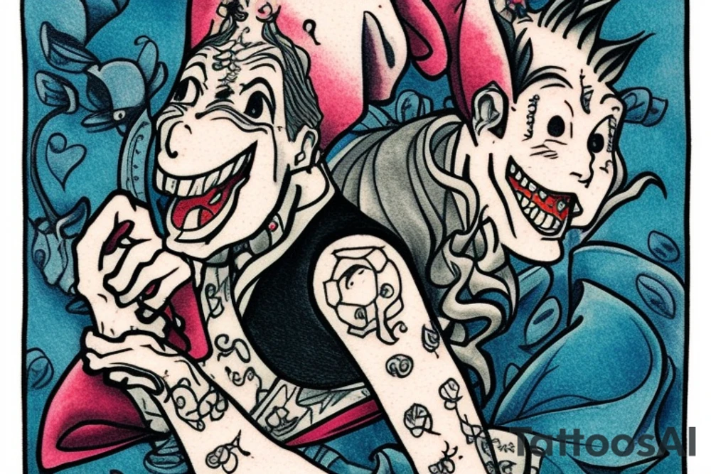 The jester walks off a cliff tattoo idea