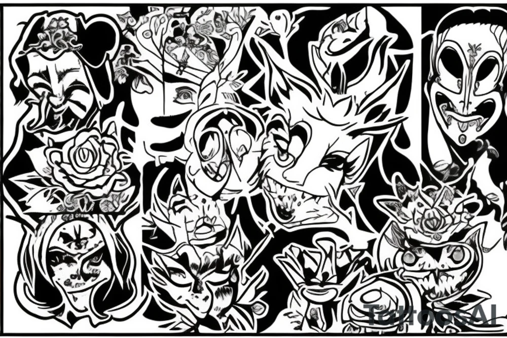 The jester walks off a cliff tattoo idea