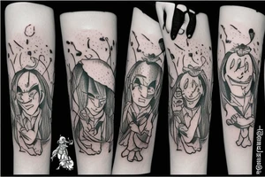 The jester walks off a cliff tattoo idea