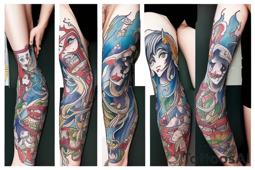 Jester stand on one leg tattoo idea