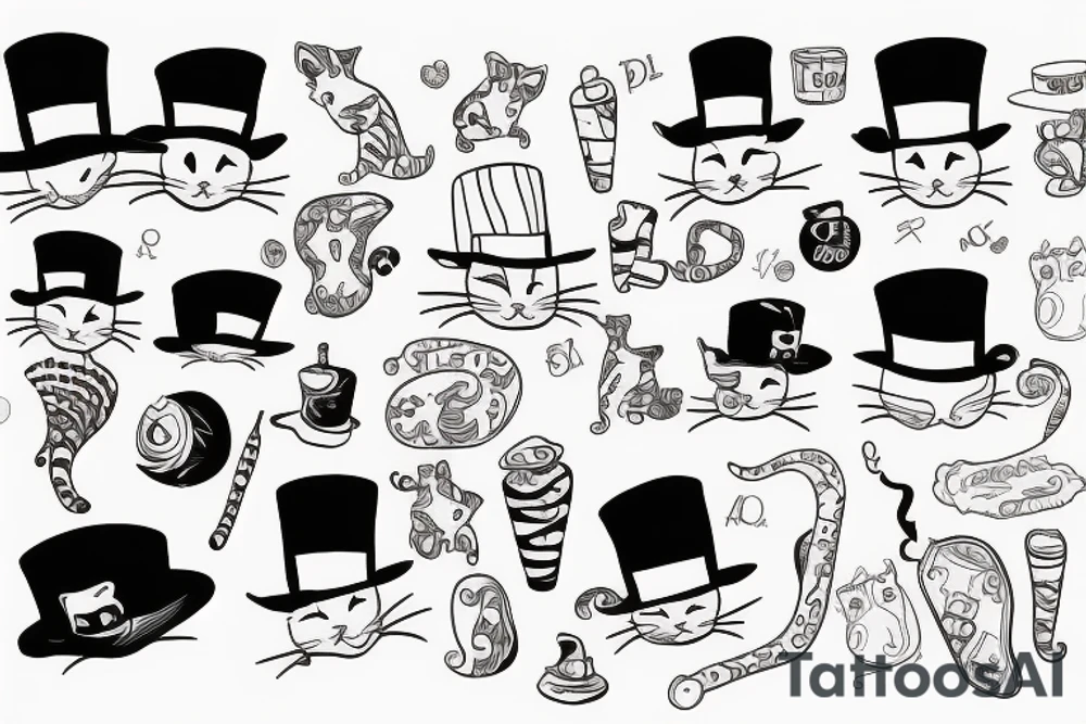 Cat in hat tattoo idea