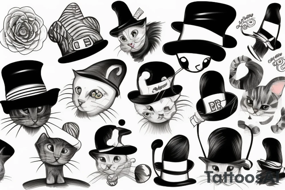 Cat in hat tattoo idea