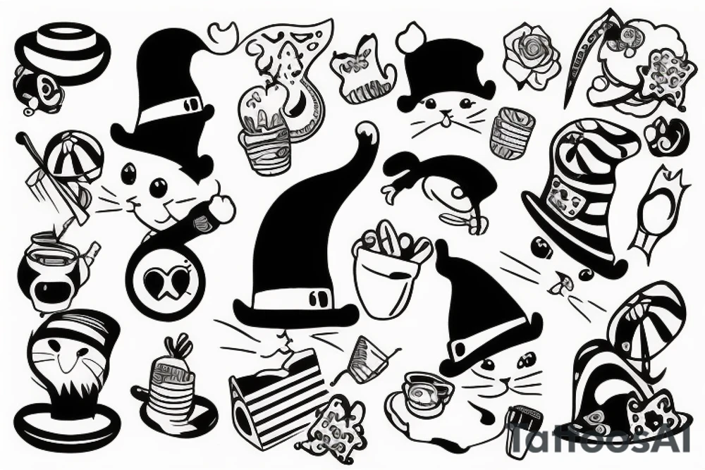 Cat in hat tattoo idea