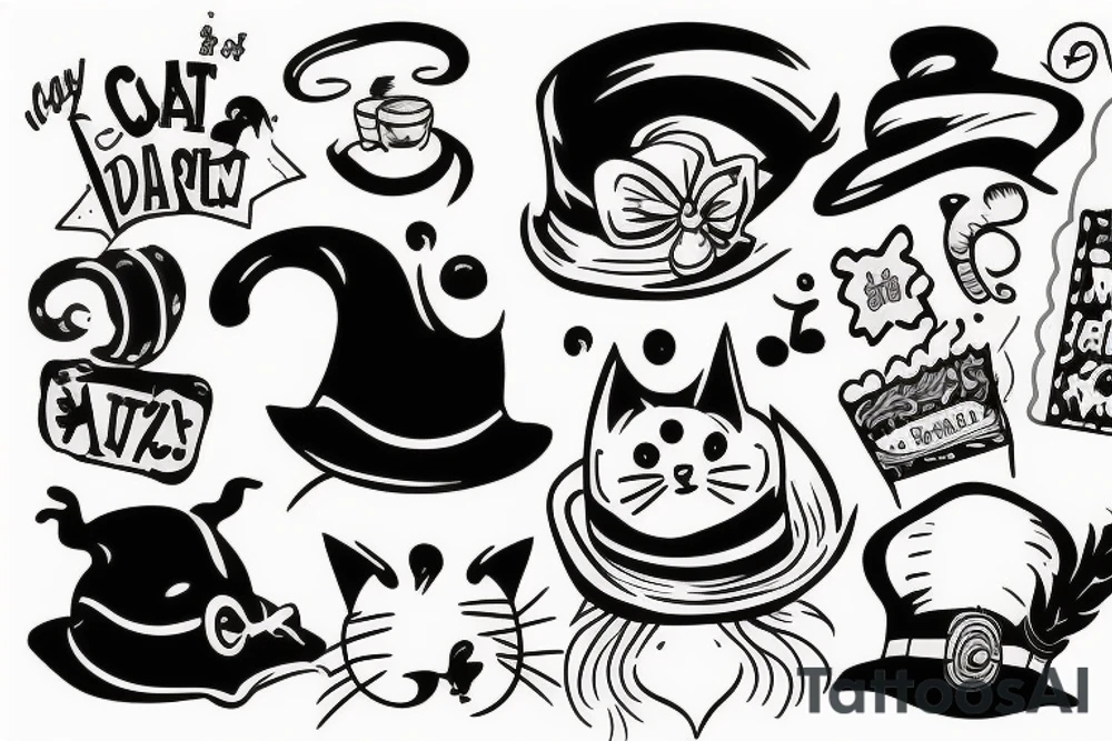 Cat in hat tattoo idea