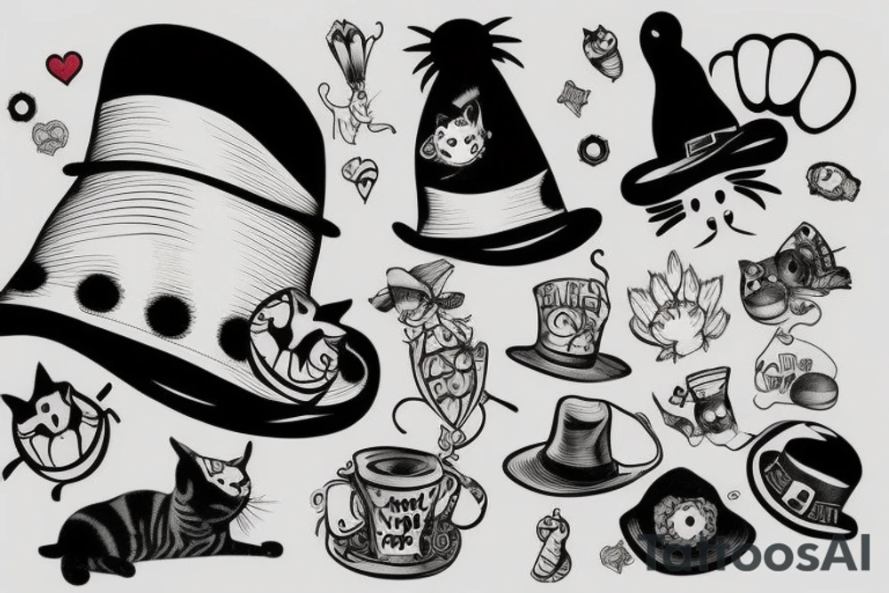 Cat in hat tattoo idea