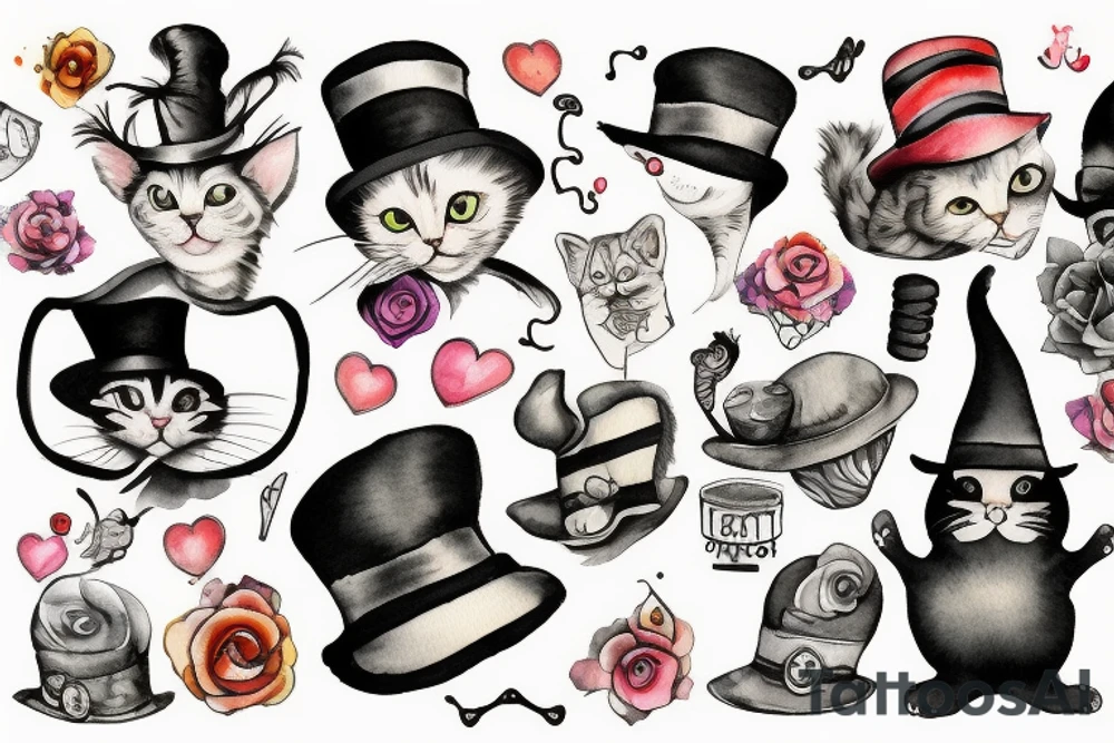 Cat in hat tattoo idea