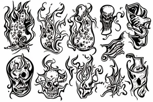 A ghost pepper smoking weed tattoo idea
