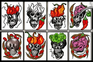 A ghost pepper smoking weed tattoo idea
