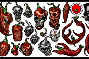 A ghost pepper smoking weed tattoo idea