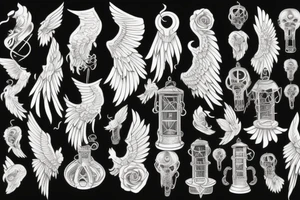 White own wings spread perched a lantern with a candle melting tattoo idea