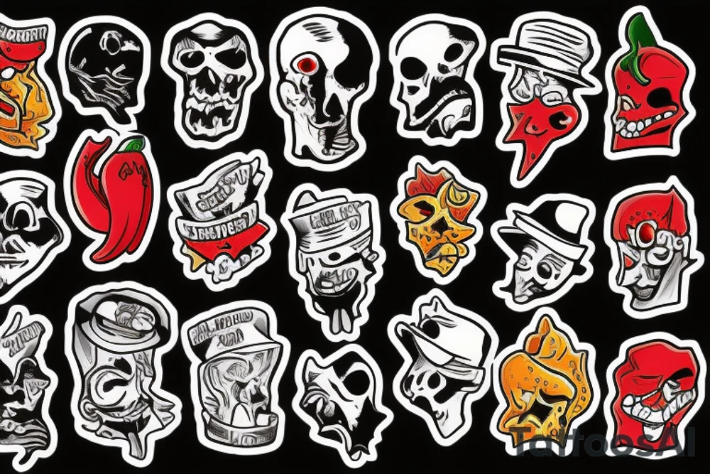 Gangster ghost pepper tattoo idea