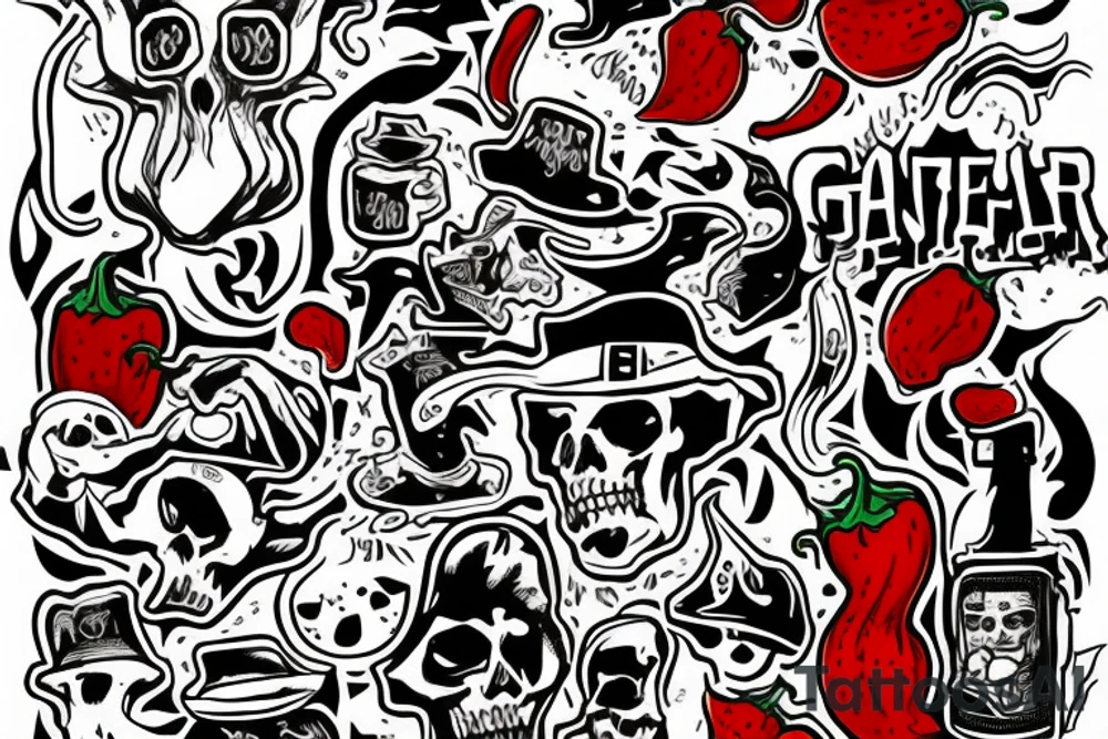 Gangster ghost pepper tattoo idea