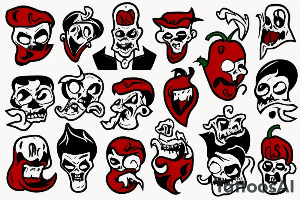 Gangster ghost pepper tattoo idea