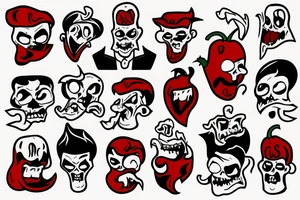 Gangster ghost pepper tattoo idea