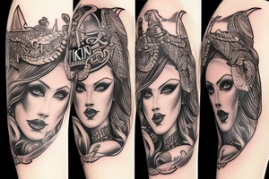 Viking goddess pinup tattoo idea