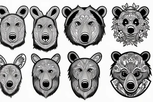 bear forest all hand tattoo idea