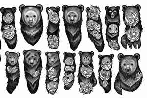 bear forest all hand tattoo idea