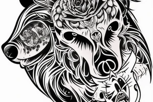 angry bear ffull sleeve tattoo tattoo idea