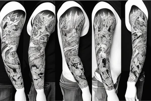 angry bear full sleeve tattoo tattoo idea