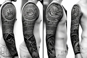 angry bear full sleeve tattoo tattoo idea