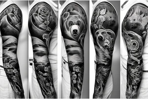 furious bear full sleeve tattoo tattoo idea