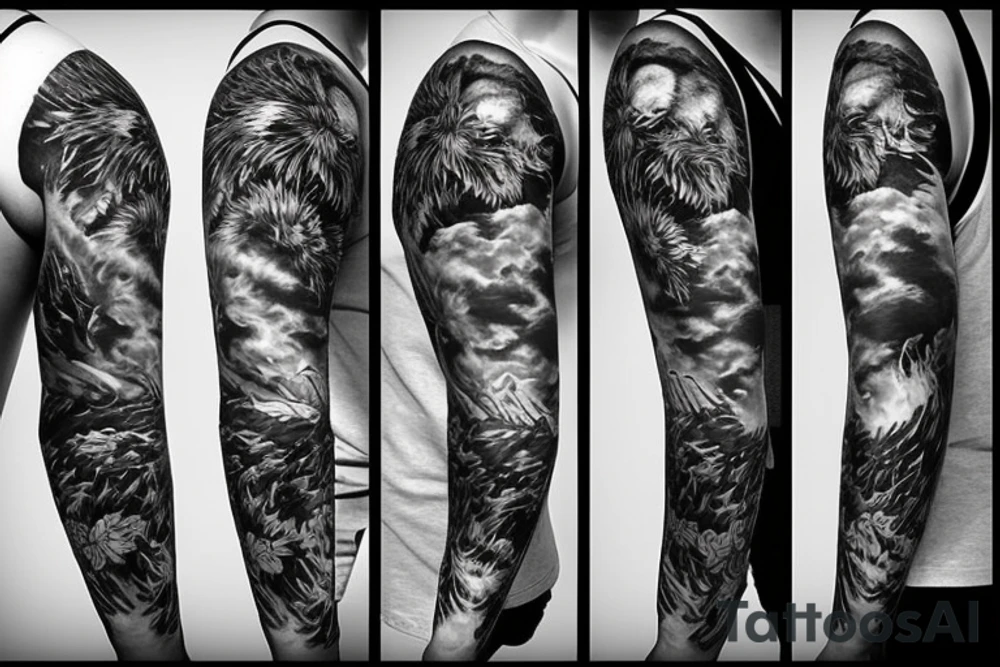 furious bear full sleeve tattoo tattoo idea
