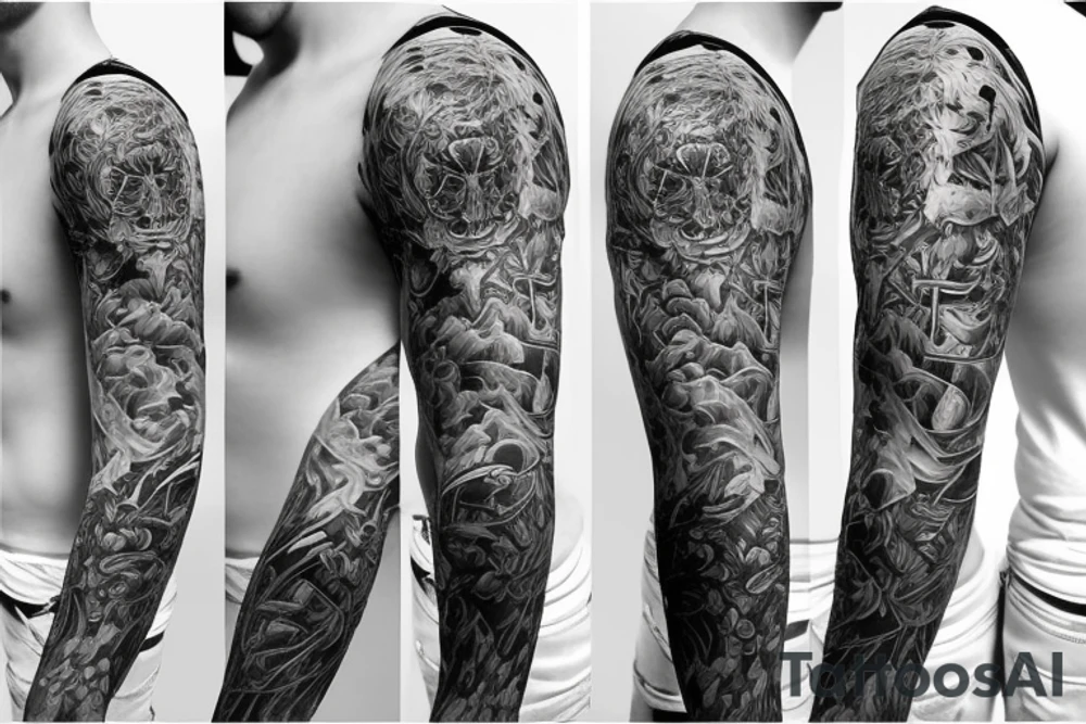 furious bear full sleeve tattoo tattoo idea
