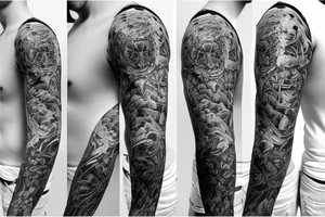 furious bear full sleeve tattoo tattoo idea
