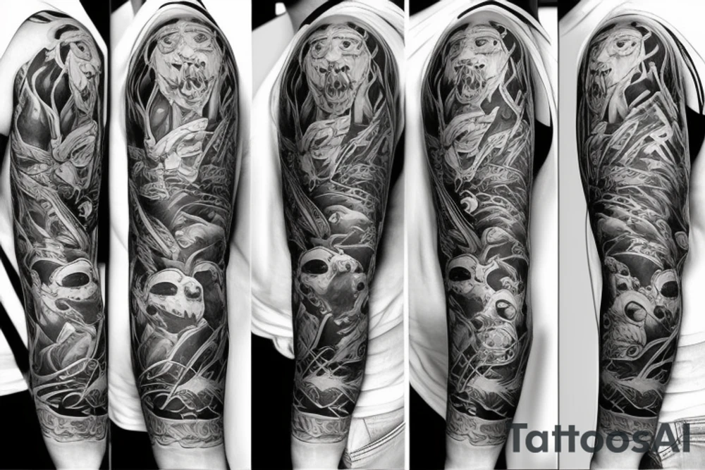 furious bear full sleeve tattoo tattoo idea