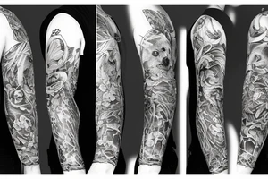 furious bear full sleeve tattoo idea