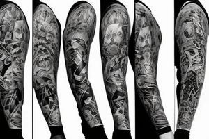 furious bear full sleeve tattoo idea