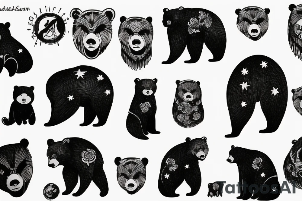 furious bear full sleeve tattoo idea