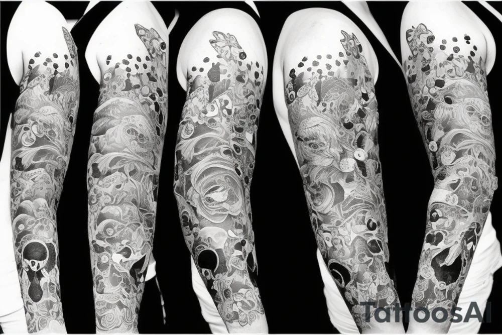 furious bear full sleeve tattoo idea