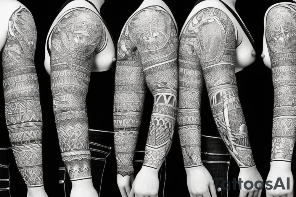 furious bear full sleeve tattoo idea