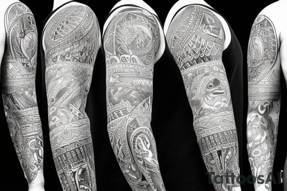 furious bear full sleeve tattoo idea