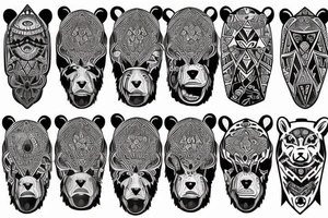 furious bear full sleeve tattoo idea