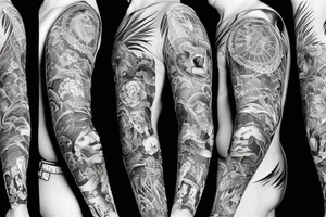 furious bear full sleeve tattoo idea