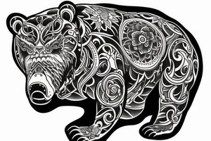 furious bear 42 full sleeve tattoo idea