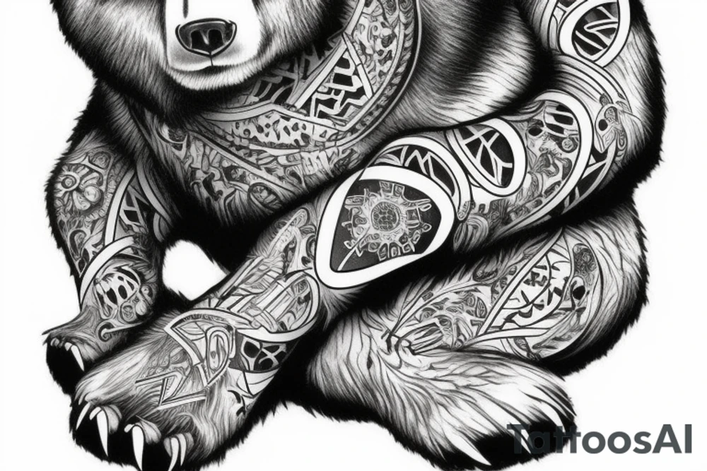 furious bear 42 full sleeve tattoo idea