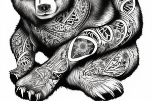 furious bear 42 full sleeve tattoo idea