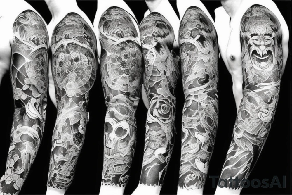 furious bear 42 full sleeve tattoo idea