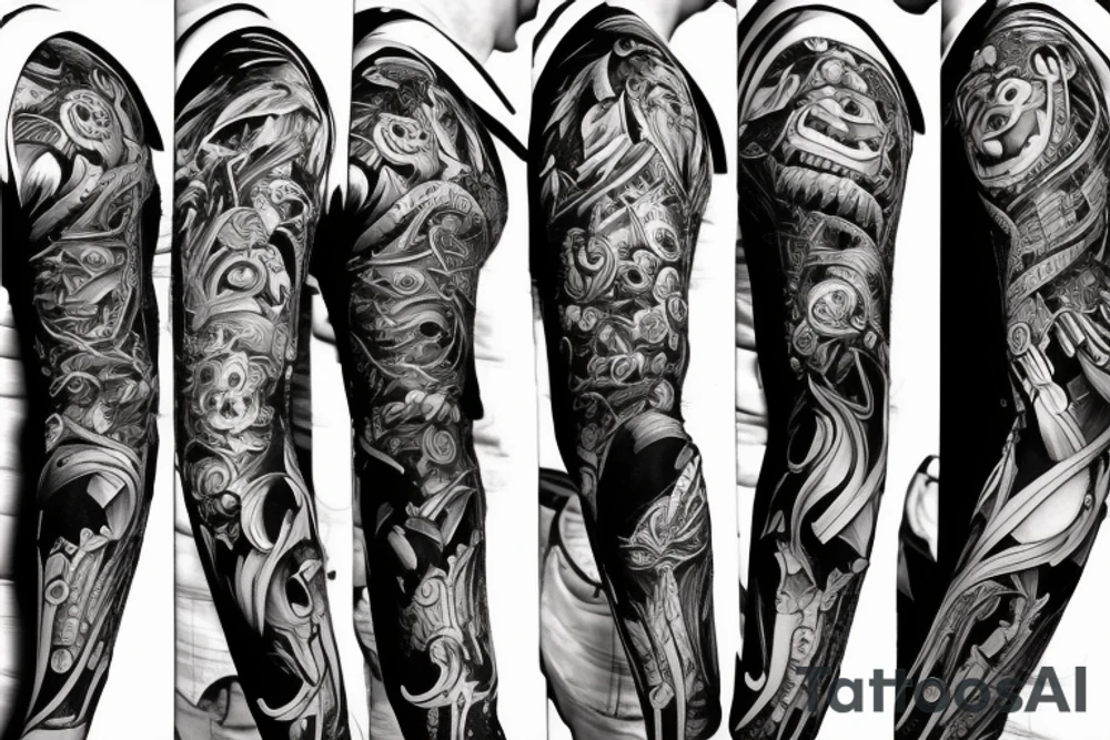 furious bear 42 full sleeve tattoo idea
